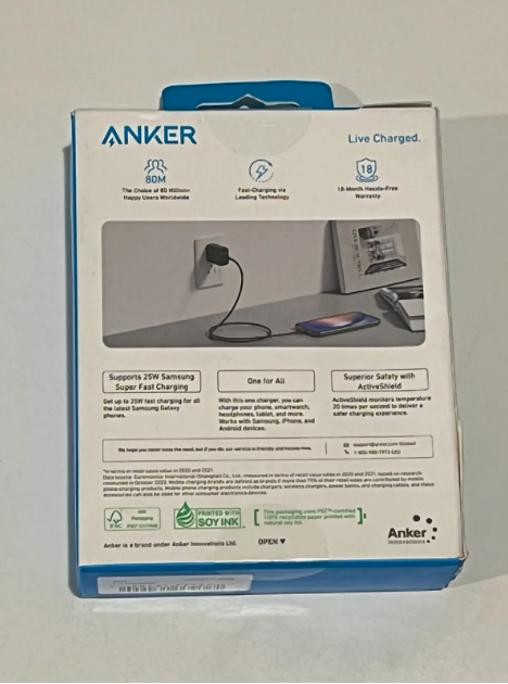 ⁦Anker 25W Ultra Fast USB-C Wall Charger for iPhone and Android⁩ - الصورة ⁦3⁩